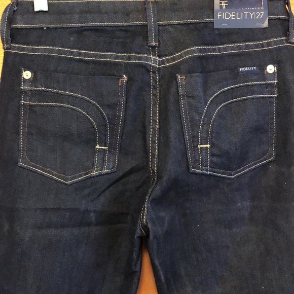 NWT FIDELITY Belladonna Blue Stretch Cotton Viper Rinse Denim Jeans Mid Rise - Picture 5 of 7